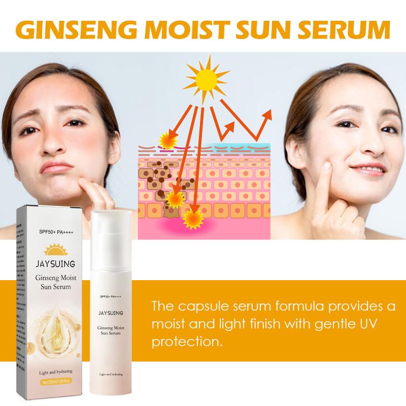 Ginseng Moisturizing Sunscreen Spf 50 Prevent Tanning Repair Sunburn Oil Control Resist Melanin Antioxidant Uv Resistant Cream