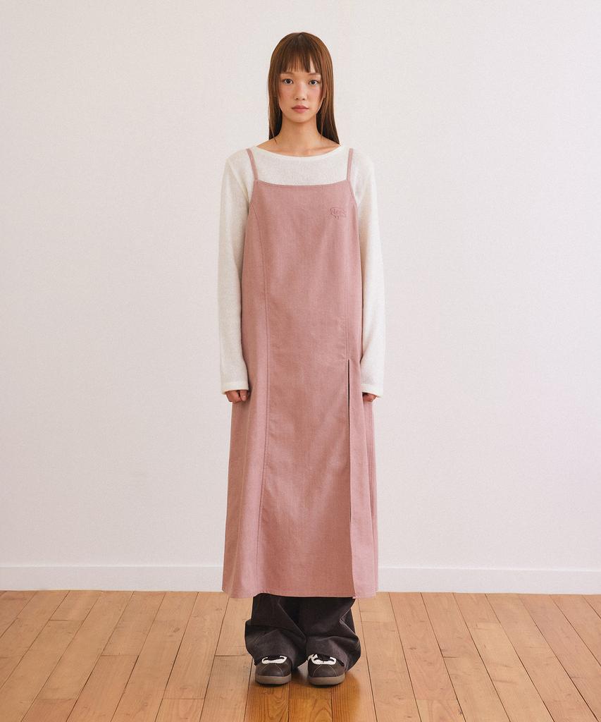 Pallet [Fallett X Lee] Long Slit Denim Dress Charcoal