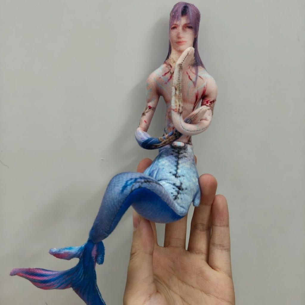 Anime Love And Deepspace Rafayel Sea God Outfit Cosplay Stuffed Doll Movable Wire Skeleton Fixed Pose Abstract Figure Plushie