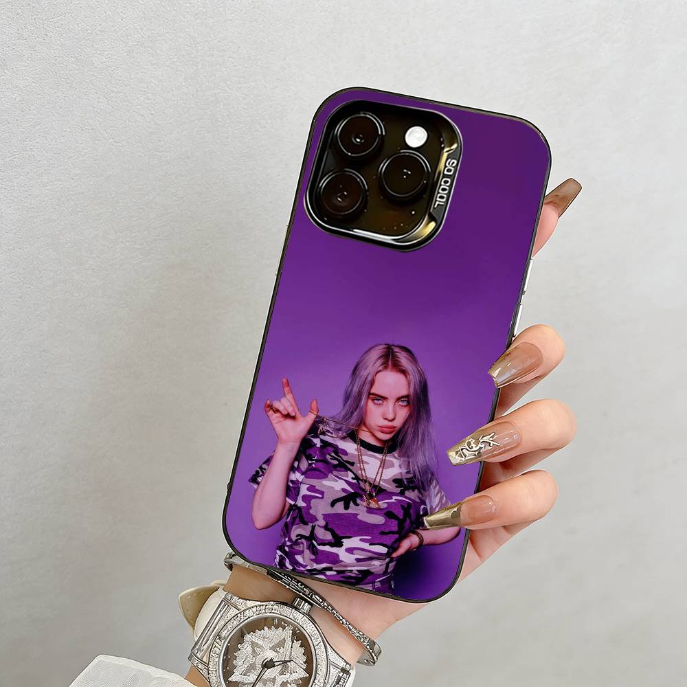Чехол для телефона Billie Eilish для iPhone 17,16,15,14,13,12,11 Plus,Pro Max,XS,Цветной Серебряный Внутренний Чехол