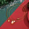 New Christmas Series Jewelry Stainless Steel Christmas Wreath Tree Santa Claus Pendant Round Snake Chain Necklace for Women Girl