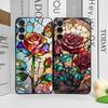 Цветной чехол для телефона с узором из роз в стеклянном стиле для Samsung Galaxy S26 S25 S24+ S23 Ultra S22 Plus S20 S21 FE M53 Мягкий чехол