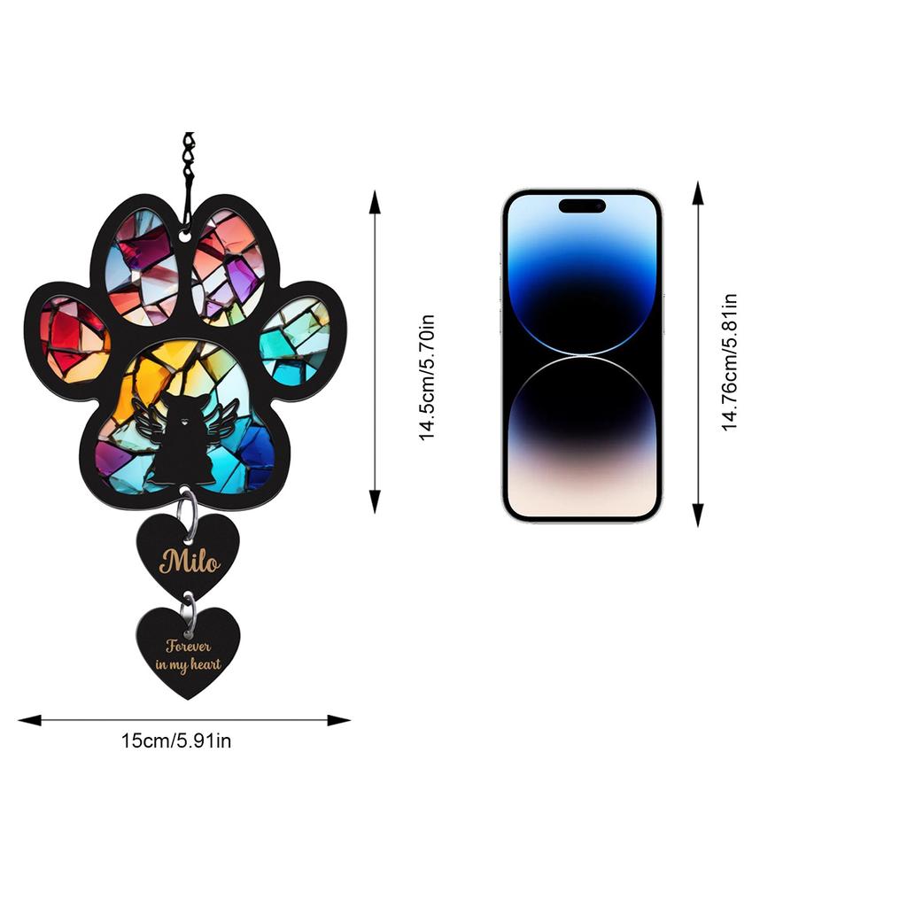 Мемориальный ловец солнца для домашних животных, персонализированный мемориальный ловец солнца для домашних животных с индивидуальной породой и именем собаки