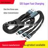 120W Braided 3-in-1 Charging Cable for iPhone, Android, and Type-C Devices