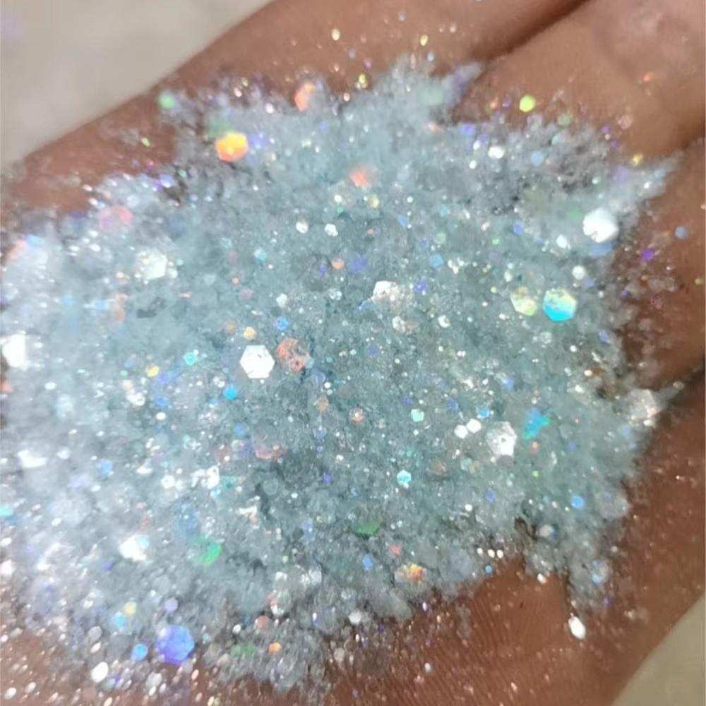 50G Holographic Nail Diamond Glitter Sequins Hexagon Holographic Glitter Polish Decoration