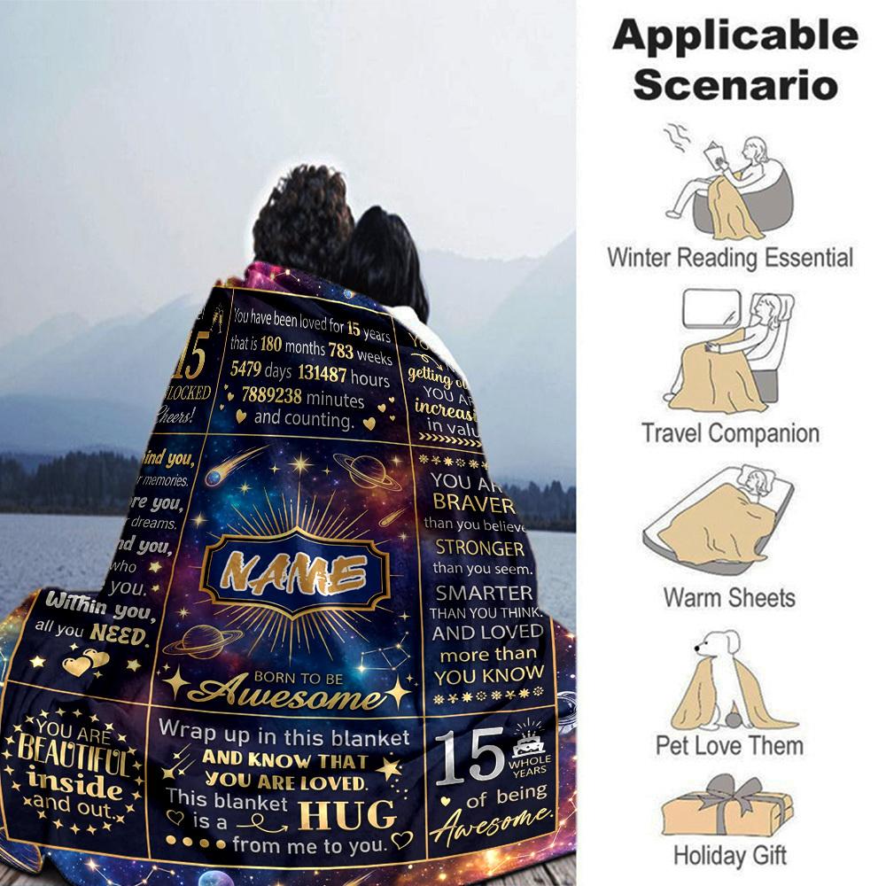 15 Years Awesome Personalized Name Blankets Soft And Comfortable Against The Skin Naps And The Office A Wonderful Gift For Friends Family And Loved
