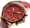 Часы Красный хронограф 10 АТМ Водонепроницаемый деловой формальный кожаный ремень [Salvatore Mara] Мужские