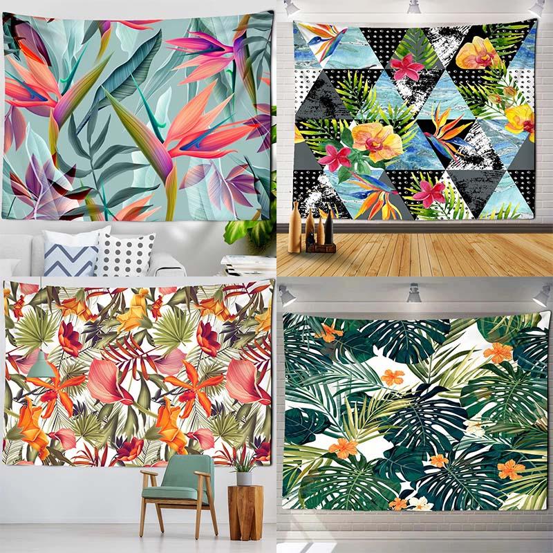 Tropical Plant Palm Leaf Background Cloth Home Wall Decoration Tapestry Office Living Room Tapestry