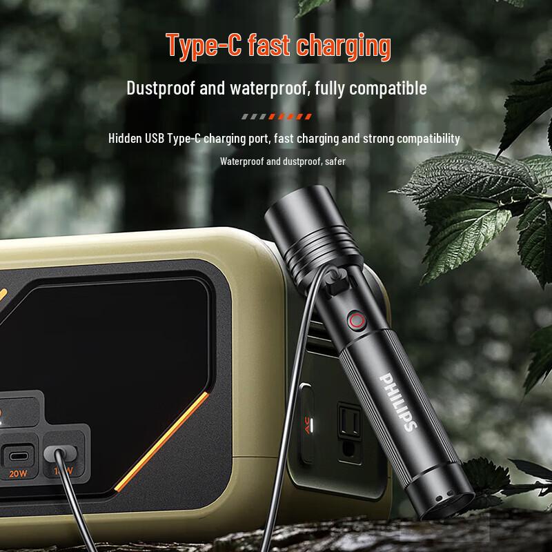 Philips SFL2146/93 Rechargeable Zoom Flashlight