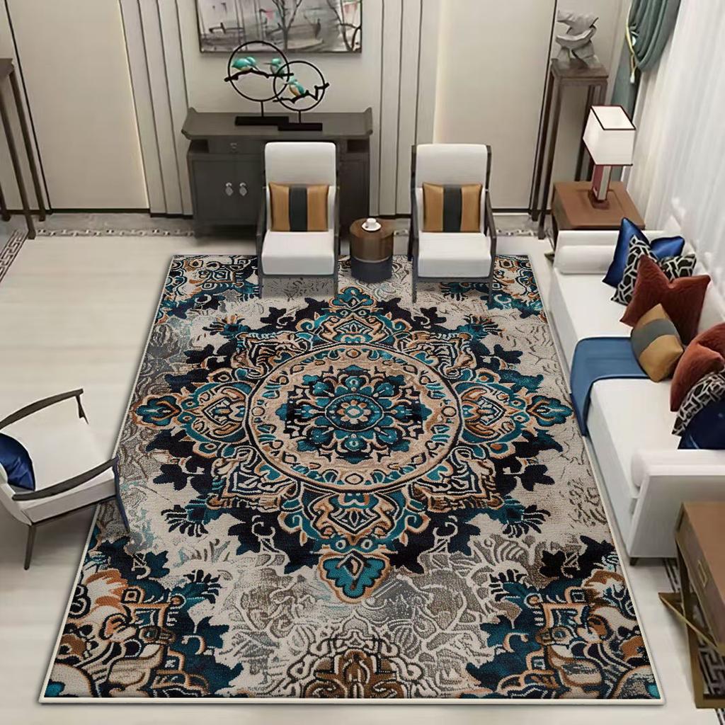 Home Decoration Big Size Luxury Carpet for Living Room Persian Floral Design Room Decor Rug Non-slip Entrance Door Mat Washable