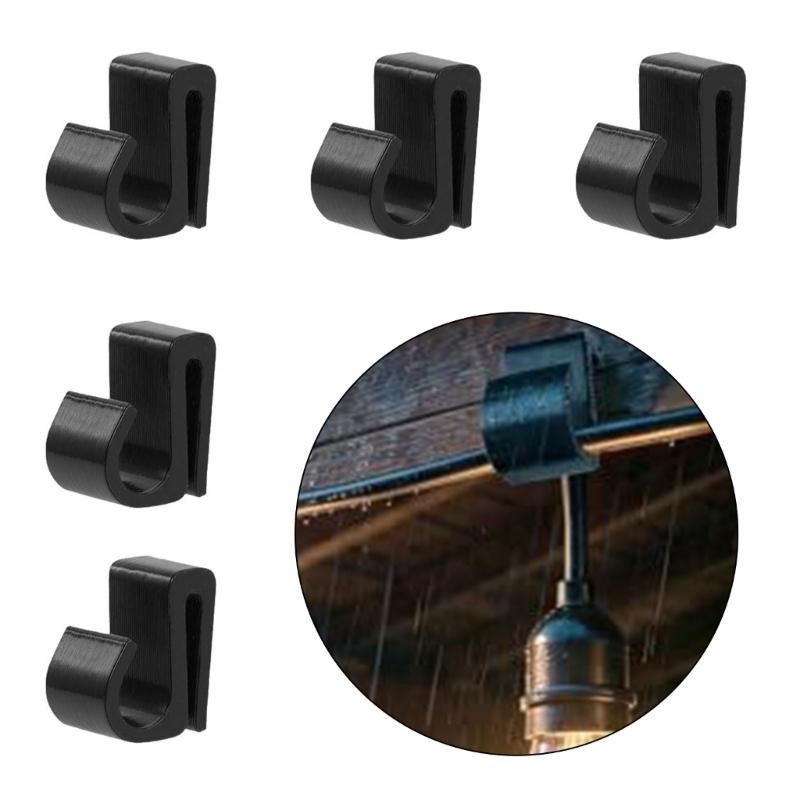 Outdoor String Light Fasteners, 35-Piece Plastic Cord Holders for No-Tie Placement Around Balconies, Patios, Fences, and Eaves Displays