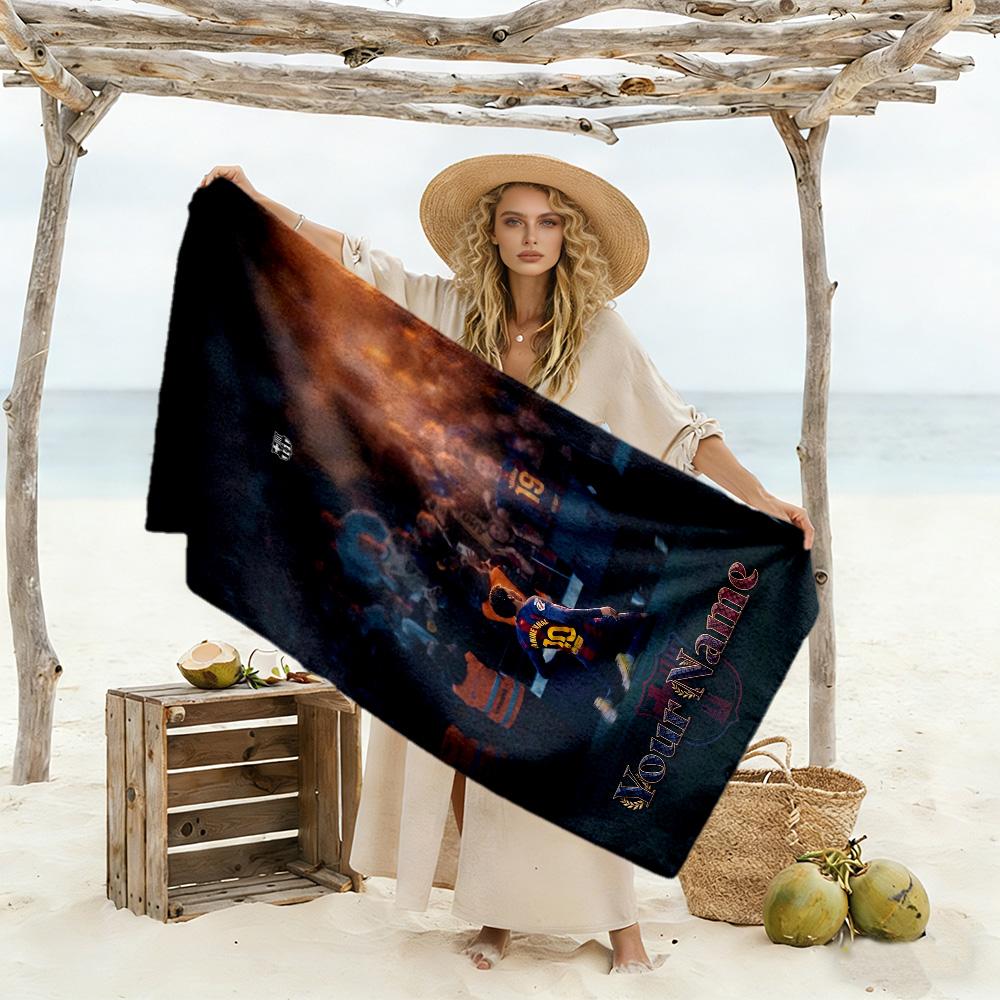 Yamal Personalized Name Beach Towel Super Soft & Absorbent Portable for SwimmingBeachCamping Travel Beach AccessoriesGym
