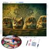 5D Full Round Square Diamond Embroidery Cross Stitch Owl Diamond Painting Rhinestone Picture Handmade Gift