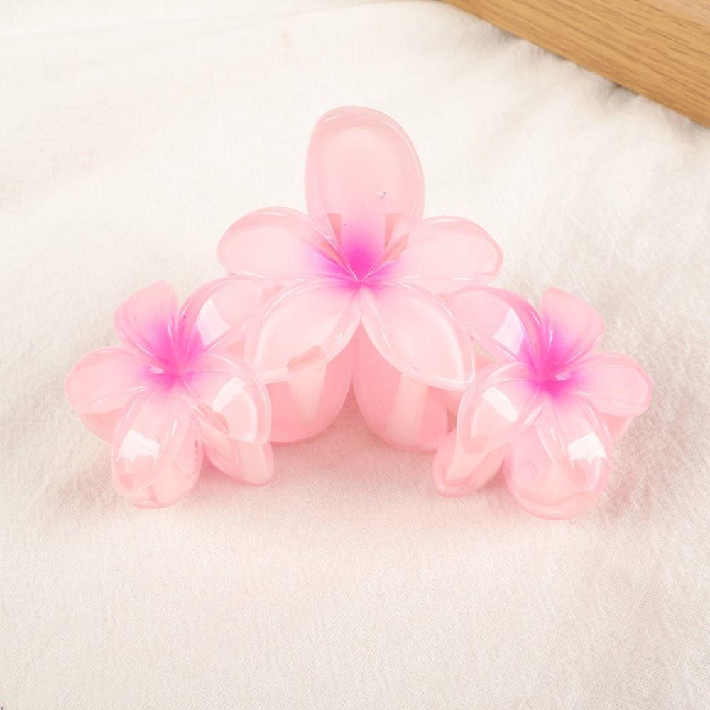 Gradient Design Hair Clip Claws Plumeria Shark Hair Claw Colorful Gradient Flower Clips Girls Gift