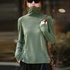 French Minimalist Style Stacked Collar Knitted Bottomed Wool Sweater Women'S New Inner Thin Warm Sweater Top