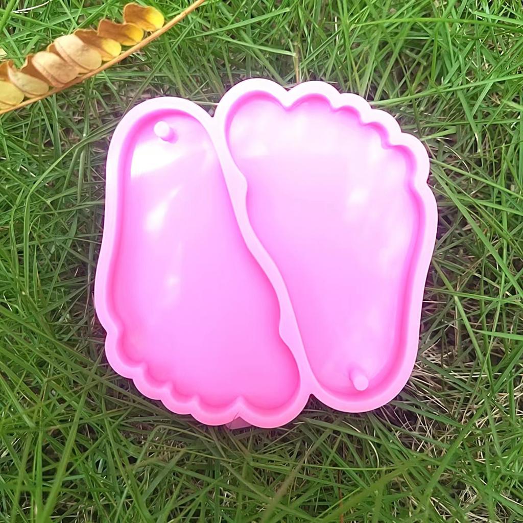 Глянцевые Рождественские Мемориальные Подвески для Ног Силиконовая Эпоксидная Форма DIY Брелок Подвеска Ювелирные Изделия для Подарка на День Святого Валентина Ремесло