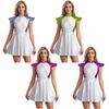 Women's Alien Cosplay Costume S-4XL - Outer Space Cutie Glitter A-line Dress with Cap Sleeves for Halloween Party