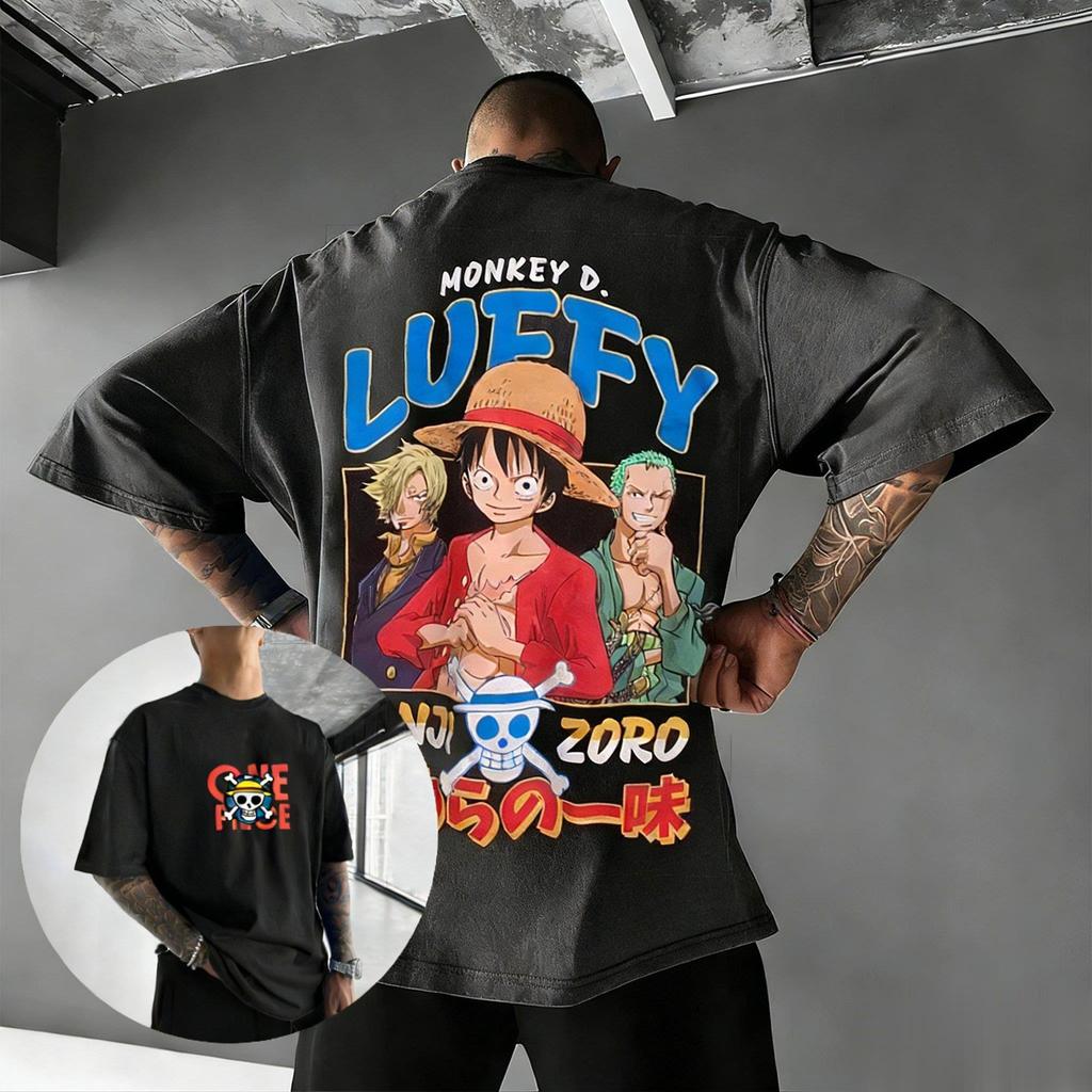 2026 Лето Y2k Оверсайз Цельный Luffy Аниме Графический Футболка Мужчины Женщины Уличная Одежда Футболка Повседневная С Коротким Рукавом Топы Мультяшный Принт