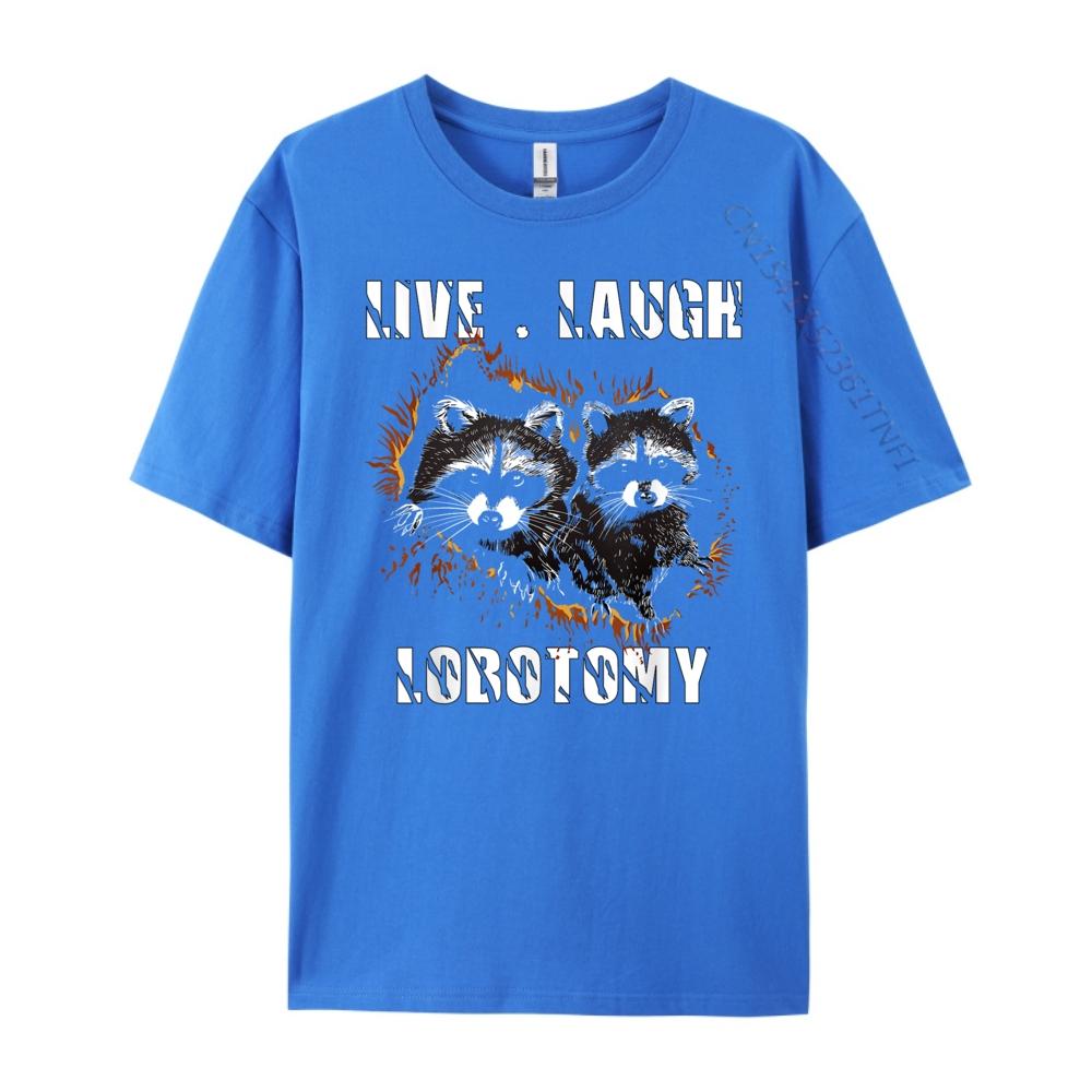 Live Laugh Lobotomy Retro Opossum Lovers Mens Shirts Graphic Tee Mens Clothing Tshirts