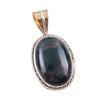 Natural Bloodstone Gemstone 925 Solid Sterling Silver TwoTone Pendant 1.50" G4k56