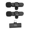 2PCS Wireless Lavalier Lapel Microphones 2.4GHz Noise Reduction Mini Clip On Wireless Mic for Android Recording Live