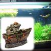 Resin Mini Pirate Sunk Ship Ornament  Boat Aquarium Fish Tank Waterscape Cave Decoration