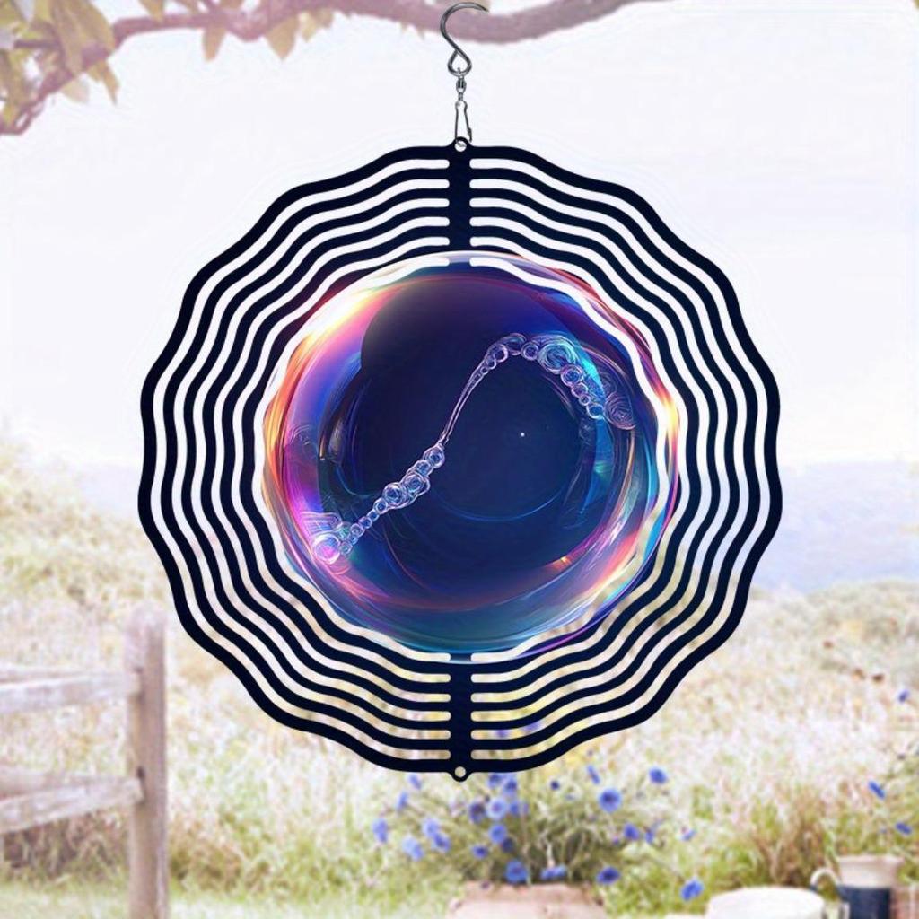 Подвесная музыка ветра с узором «Жемчужина глубокого моря», металлический гироскоп для определения направления ветра для уличного сада, патио, внутреннего декора, подарок к фестивалю