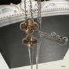 2024 Christmas Edition s925 Silver Four-Leaf Clover Necklace in Rose & White Gold for Women