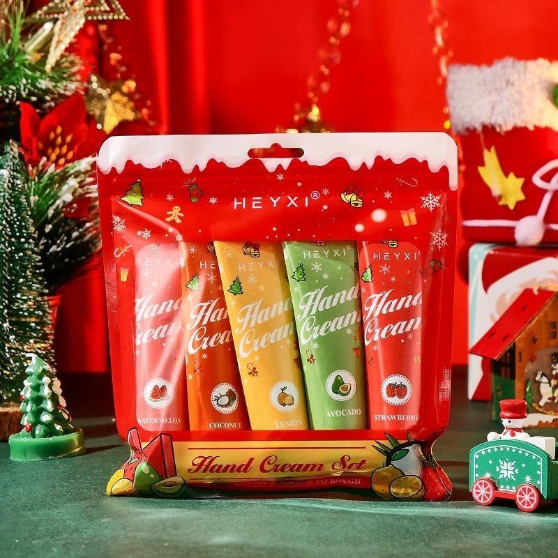 Рождественский набор из 5 кремов для рук Увлажняет и увлажняет Сохраняет кожу мягкой и гладкой В холодную погоду Подходит для всех типов кожи Идеальный рождественский подарок