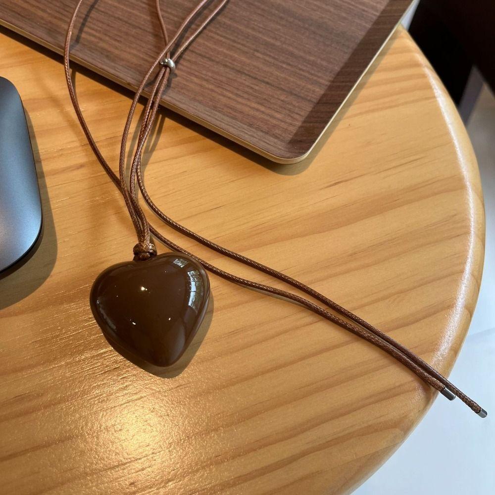 Ожерелье-цепочка из веревки с шармами, Дизайн меньшинства, Цепочка для свитера, Ожерелье с подвеской в стиле ретро-любви, Девочка