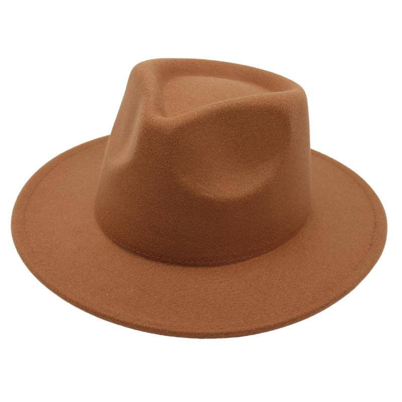 Цилиндр Однотонная Джазовая Шляпа Мужская и Женская Фетровая Шляпа Ретро Шляпа Плюшевая Шляпа Шерстяная Шляпа