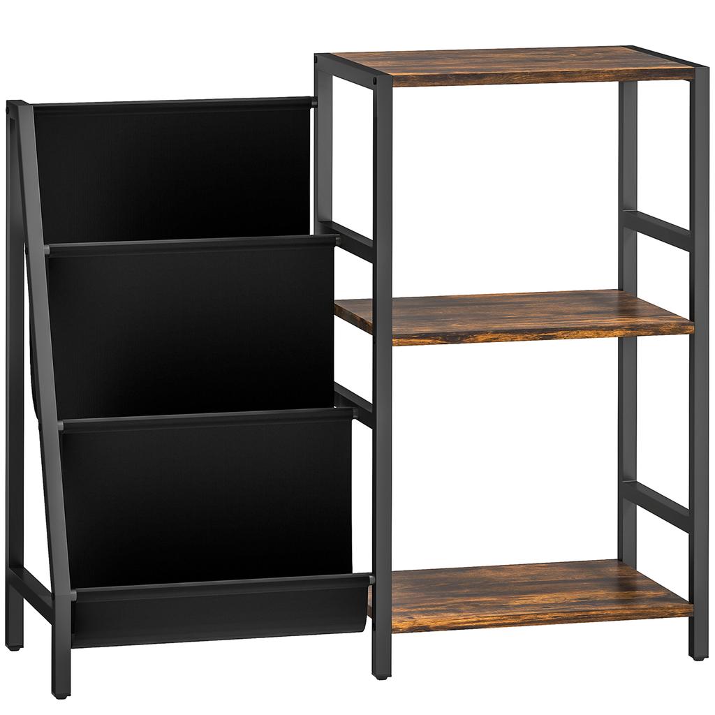 3 Tier Record Player Stand End Table For Living Room Bedroom   Rustic Brown