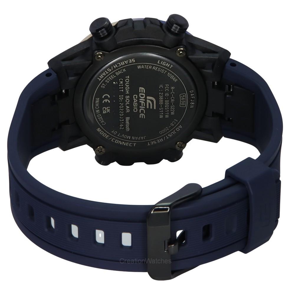 Casio Edifice Sospensione Nighttime Drive Аналоговый цифровой смартфон Link Tough Solar ECB-2000NP-1A Мужские часы 100M