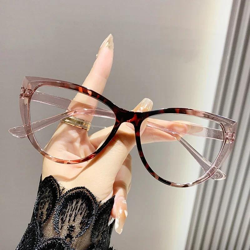 New Fashion Ladies Cat Eye Frame Myopia Glasses Luxury Design Blue Light Blocking Minus Eyeglasses Near Sight Eyewear 0 To -4.0