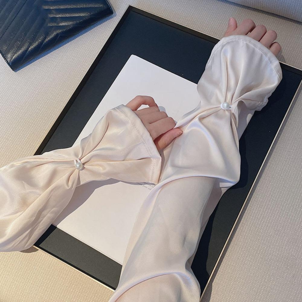 Sun Protection Silk Fabric Sleeves Thin Yarn Arm Sunscreen Covers Driving