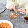 Тарелка для закусок с милым рисунком медведя, легко моется, складывается в стопку, закругленные края, многоцелевая пластиковая тарелка для фруктов, экономящая место, кухонная посуда