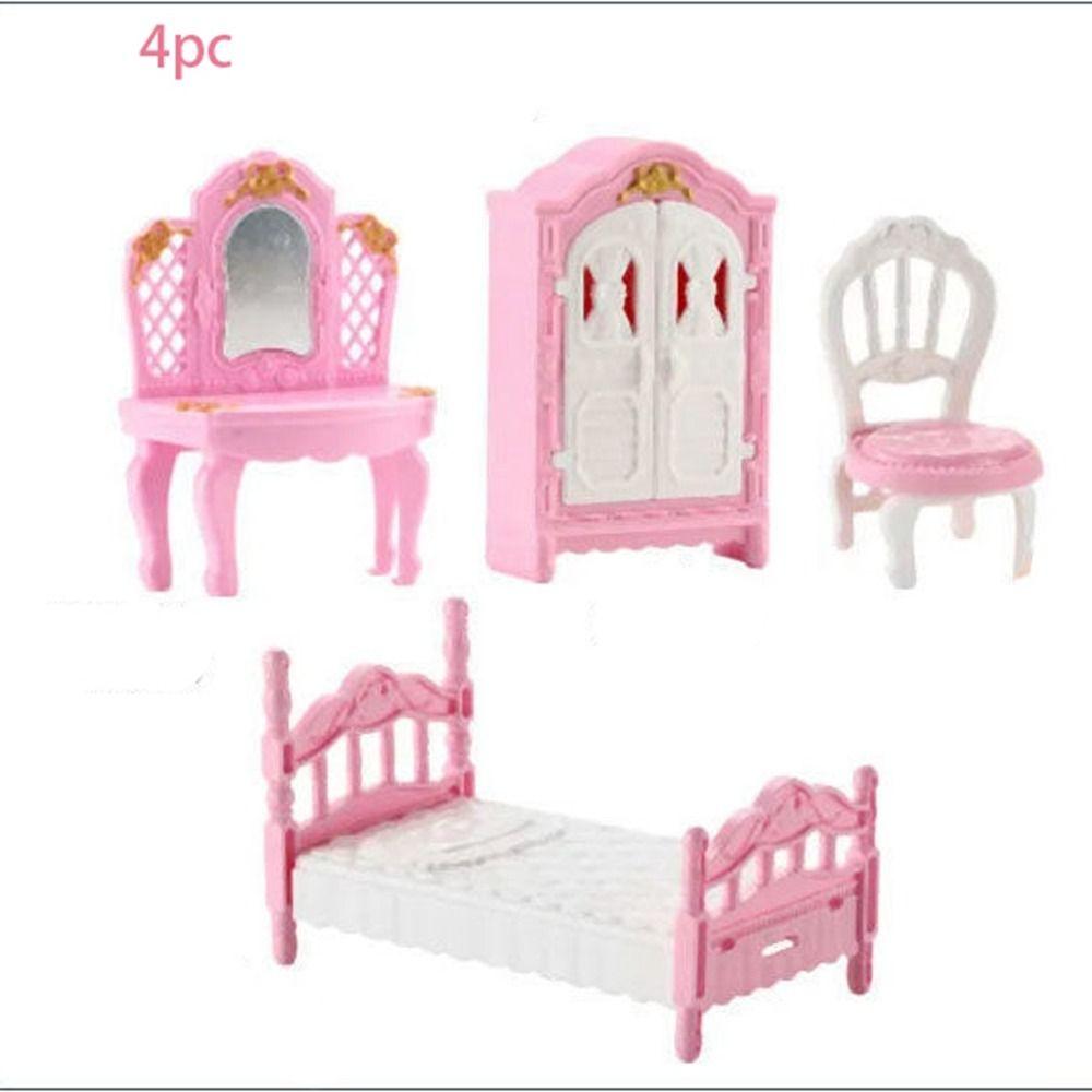 Play Toy Pink Dollhouse Furniture Armchair Couch Set Miniatures Furniture Doll House Accessories