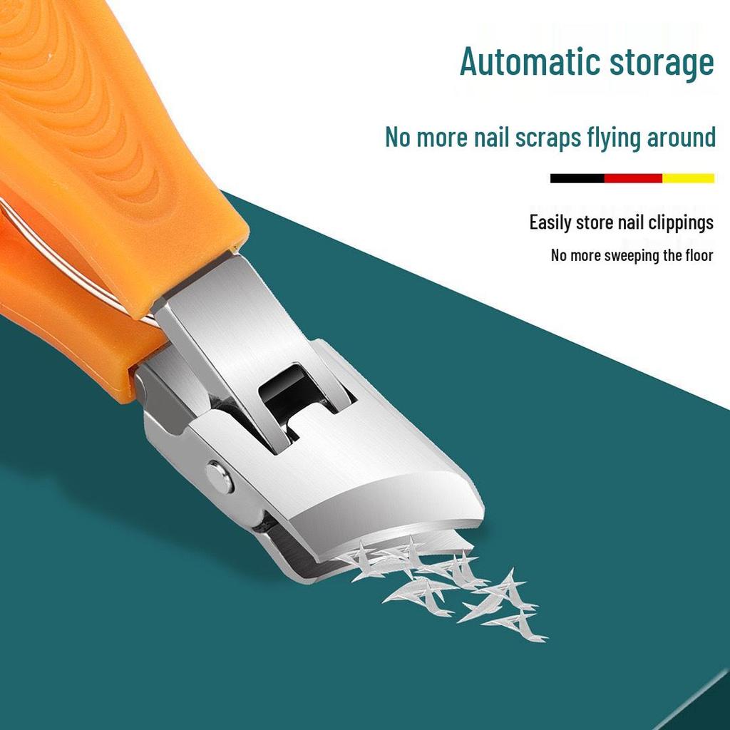 Large Anti-Splash Oblique Nail Clippers for Thick and Ingrown Nails - Household Pedicure Tool