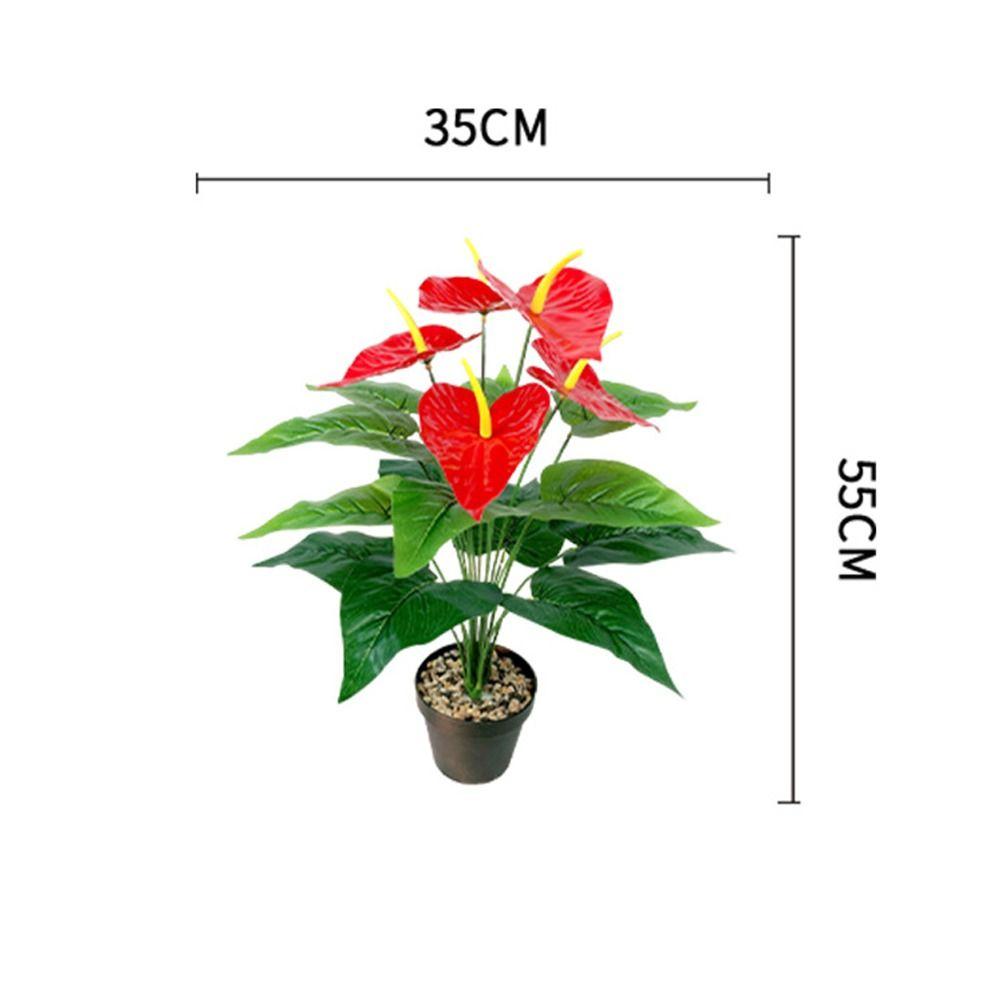 35/50CM Artificial Red Palm Plant Lifelike Fake Plants  Living Room Bedroom Decor