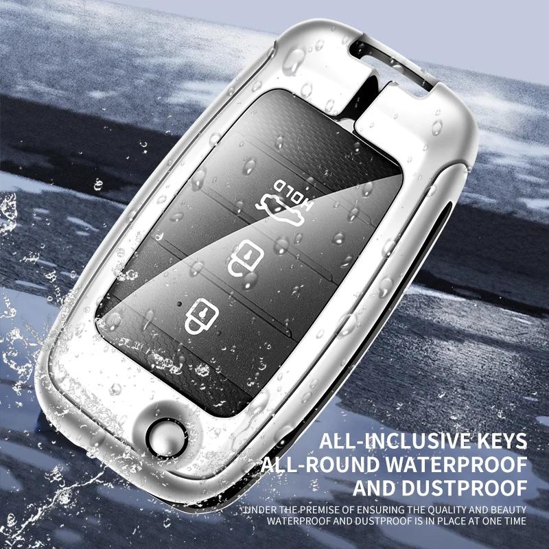 Zinc Alloy Leather Car Key Case Cover Shell For Kia Carens Ceed Rio 3 Sportage Optima Sorento Cerato Soul Forte Seltos Sid K2 K3