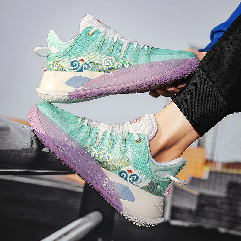 Модные мужские баскетбольные кроссовки, оригинальные нескользящие спортивные студенческие мужские тренировочные дышащие кроссовки для игры на открытом воздухе