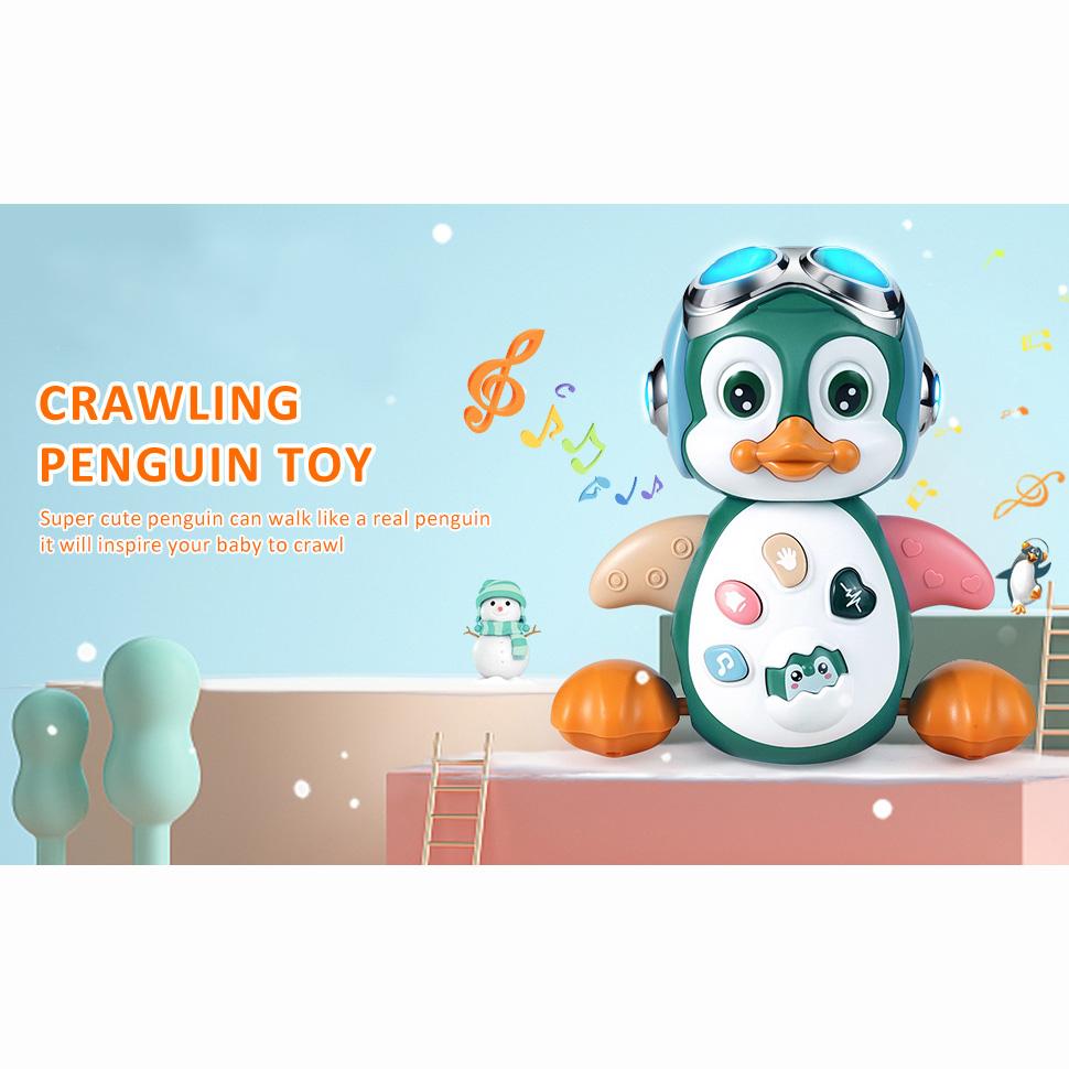 Детские музыкальные игрушки, детская игрушка для ползания со световыми звуками, интерактивный пингвин для раннего обучения, движущаяся детская игрушка для детей от 1 до 3 лет