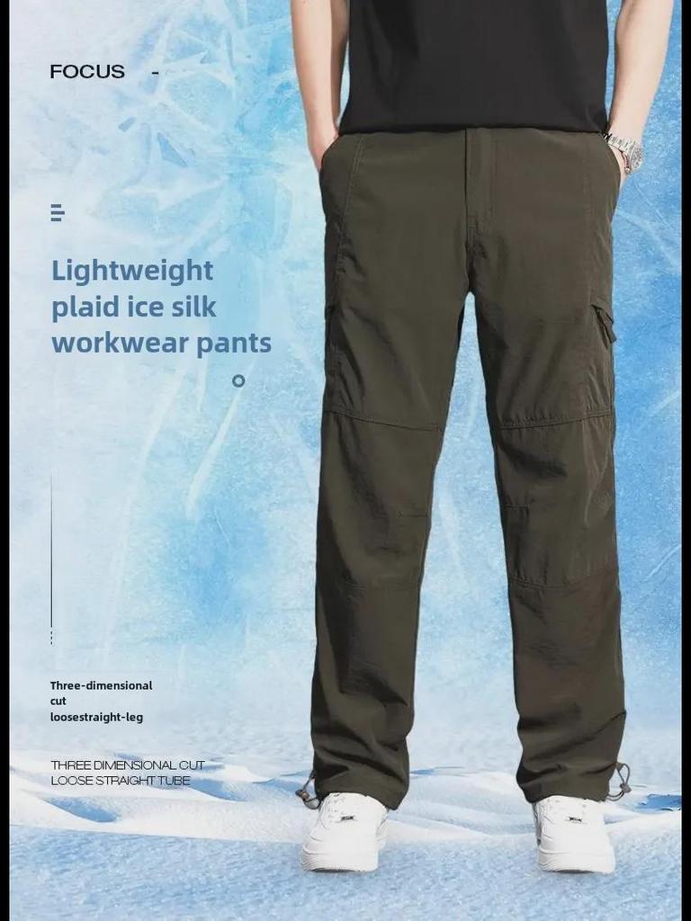 Men's Plus Velvet Thick Winter Cargo Pants - Loose, Multi-Pocket, Windproof, Waterproof, Quick-Drying.