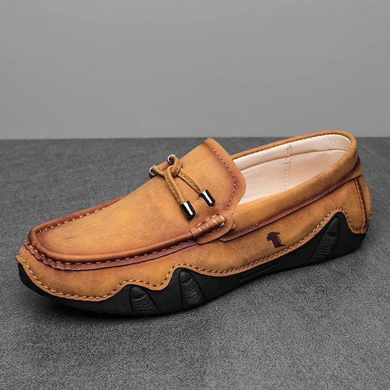 Мужская повседневная обувь, лоферы, слипоны, мужская кожаная обувь, ПУ, легитимная, элегантная, размер 45, 2024, тренд, для взрослых, роскошь, распродажа, ретро, лето