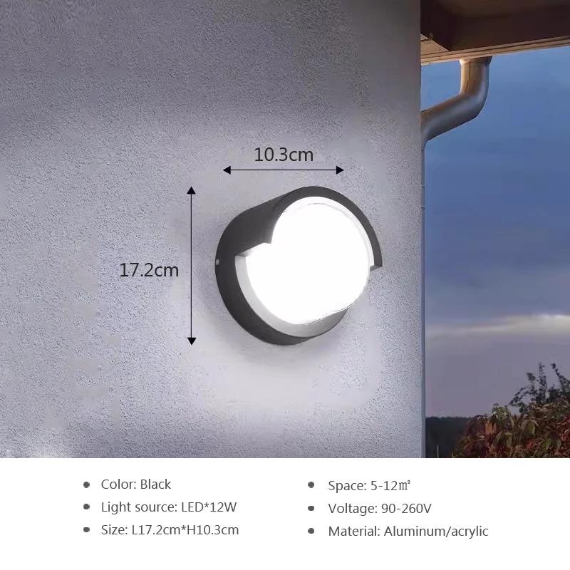 Modern LED Wall Lamp Garden Outdoor Waterproof Door Wall Lamp Courtyard Lamp Retro Living Room Bedroom Balcony Wall Light