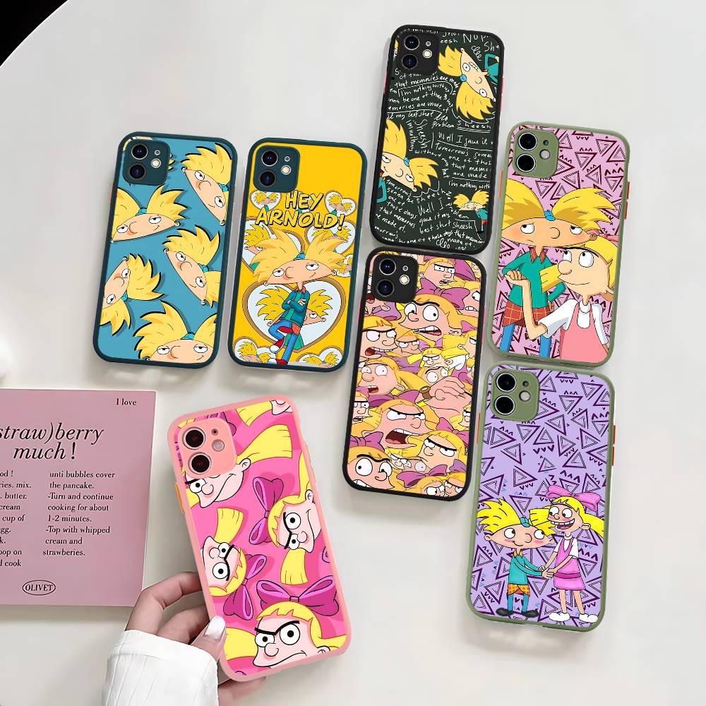 H-Hey A-Arnold Helga Bonito Phone Cases For IPhone 16 15 14 Plus 13 12 11 Pro Max Matte Oft Bumper Phone Cover
