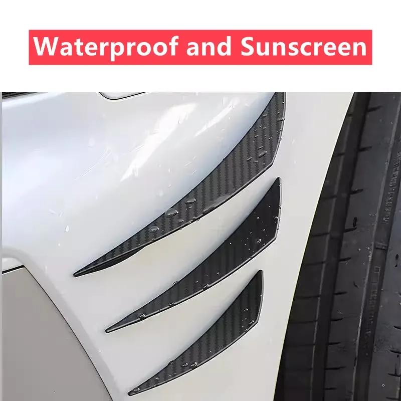 6Pcs Car Front Bumper Lip Decoration Diffuser Splitter Fins Body Spoiler Canards Valence Chin Car Tuning Canard Decor