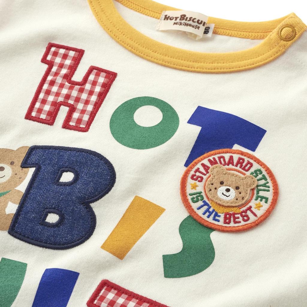 MIKI HOUSE HOT BISCUITS Long Sleeve T-Shirt, Boys and Girls, Kids' Clothing, Multicolor, 80cm, 73-5203-495