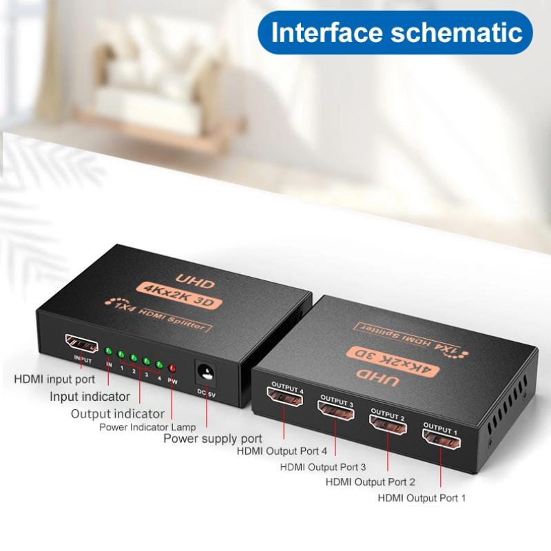 1 в 4 выхода 4K 1080P HDMI-разветвитель 1x4 видео HDMI-распределитель HDMI-переключатель дублирующий усилитель экрана для HD TV DVD PS3 Xbox