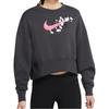 Nike Спортивная повседневная толстовка с круглым вырезом с логотипом Женская толстовка темно-серого цвета DJ4136-062